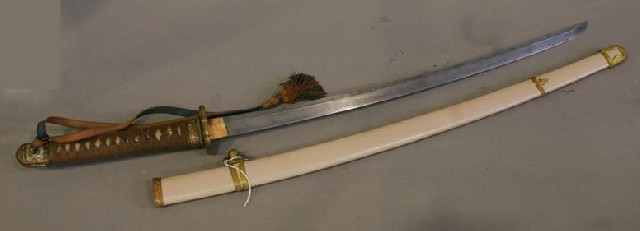 Appraisal: A WWII Japanese Officer's sword standard wrapped hilt and sword