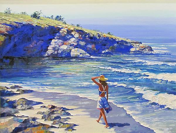 Appraisal: Howard Behrens American born A walk along the shore signed