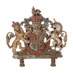 Appraisal: A Painted Composition Coat of Arms of the United Kingdom