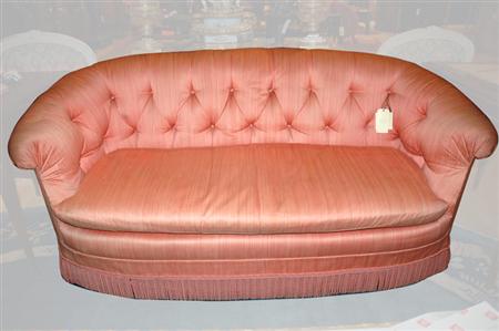 Appraisal: Art Deco Style Upholstered Settee Estimate -