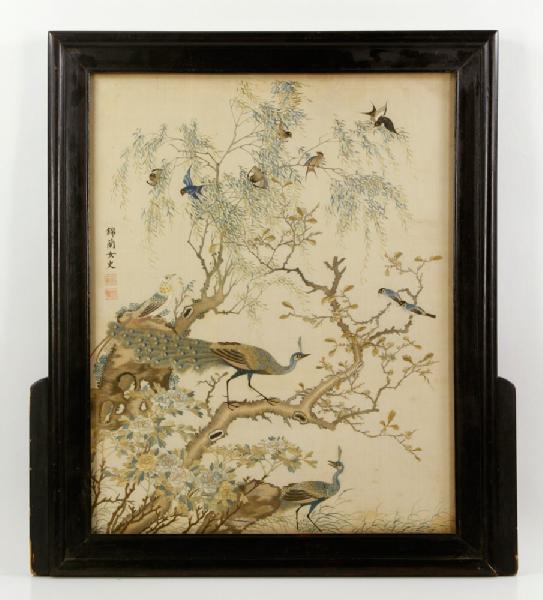 Appraisal: - Late th Early th C Chinese Needlework Silk on