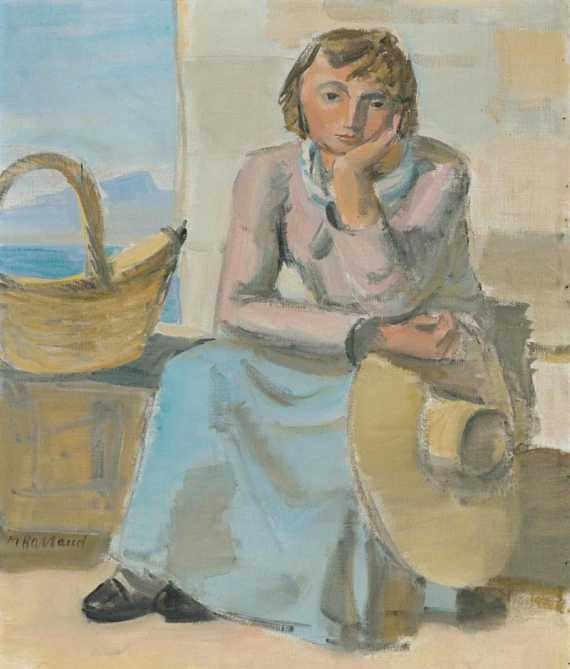 Appraisal: BARRAUD MAURICE Geneva Seated woman with hat Oil on canvas