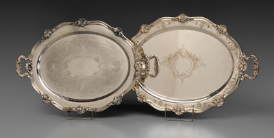 Appraisal: Two Silver-Plated Trays mid th century Reed Barton Regent pattern