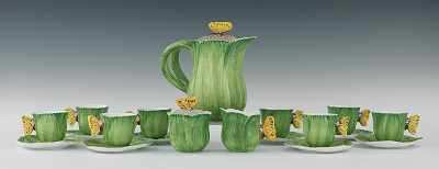 Appraisal: A Delicate Italian Majolica Tea Set Este Ceramiche The set