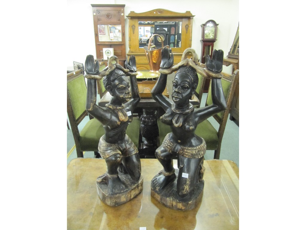 Appraisal: Pair of African tribal figures