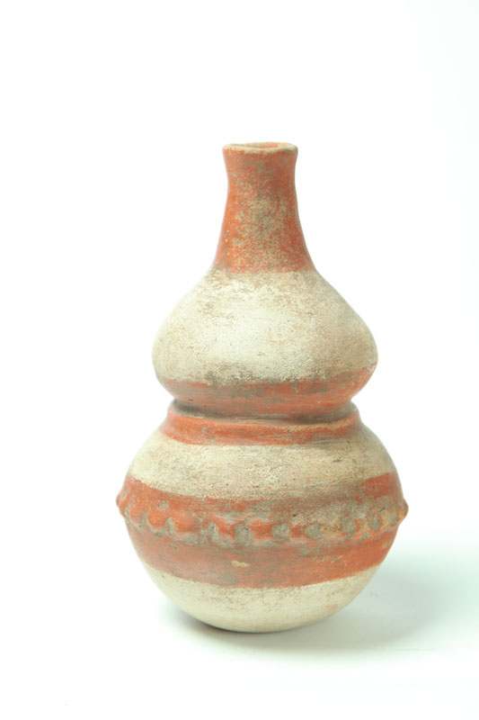 Appraisal: PREHISTORIC POTTERY GOURD SHAPED BOTTLE Mississippian culture ca Paul Vernon