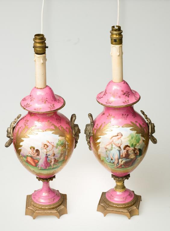 Appraisal: PAIR OF BOHEMIAN PORCELAIN VASES AND COVERS LATE th CENTURY