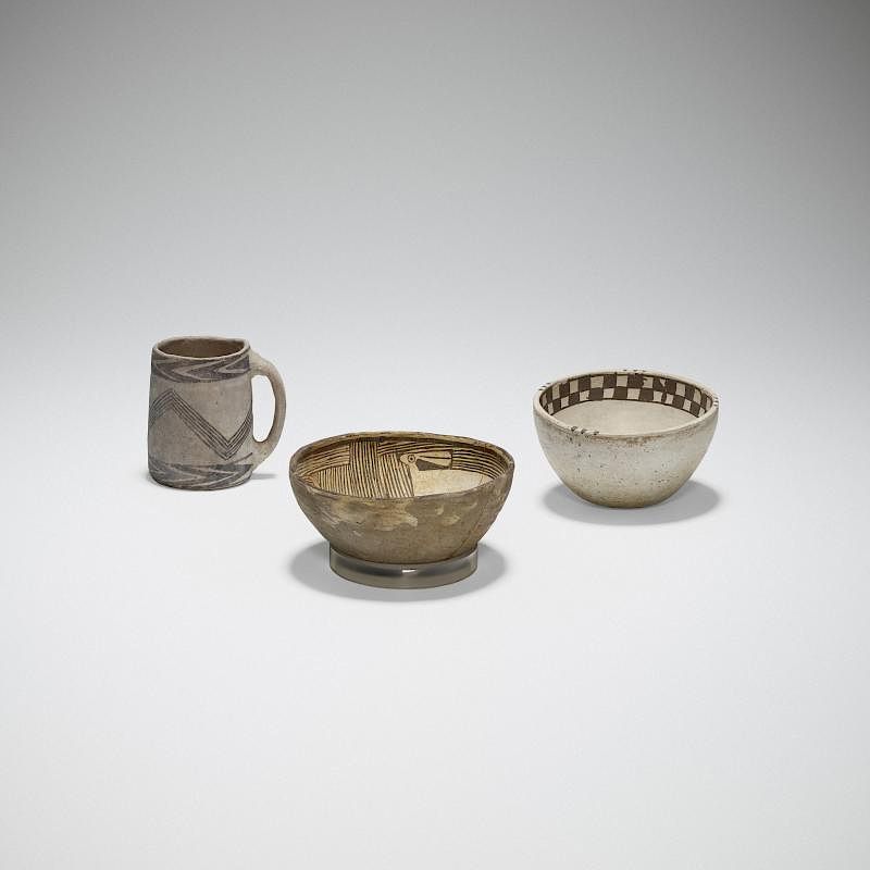 Appraisal: Anasazi collection of three vessels Anasazi collection of three vessels