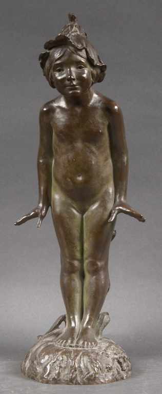 Appraisal: Edward Berge American - ''Wildflower '' bronze greenish brown patina