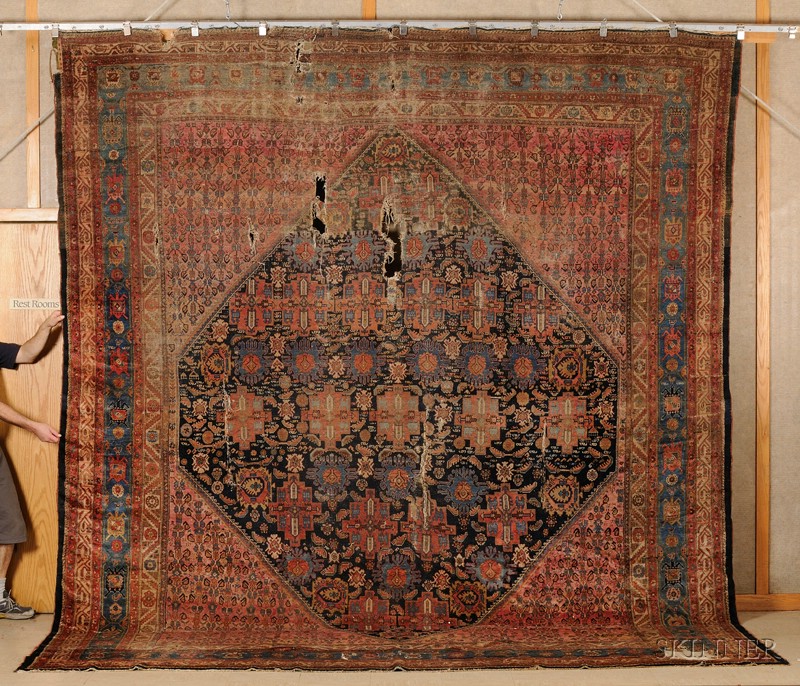 Appraisal: Northwest Persian Carpet early th century holes tear repairs ft