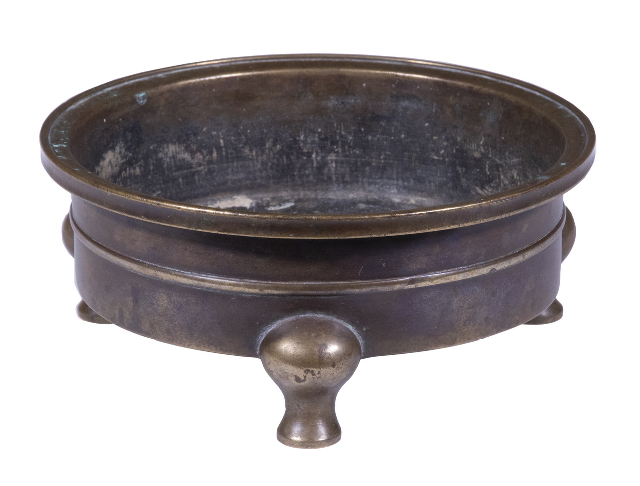 Appraisal: CHINESE BRONZE CENSER th c Round Tripod Censer with six