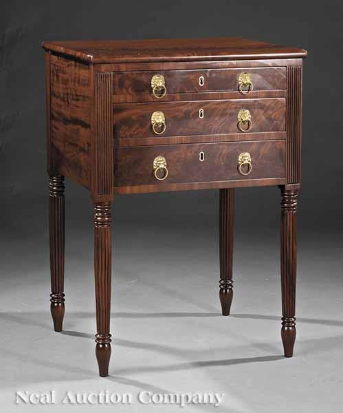 Appraisal: A Fine Federal Mahogany Work Table early th c Philadelphia