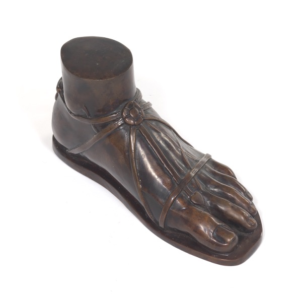 Appraisal: BRONZE CLASSICAL FOOT SCULPTURE x x Classical bronze foot with