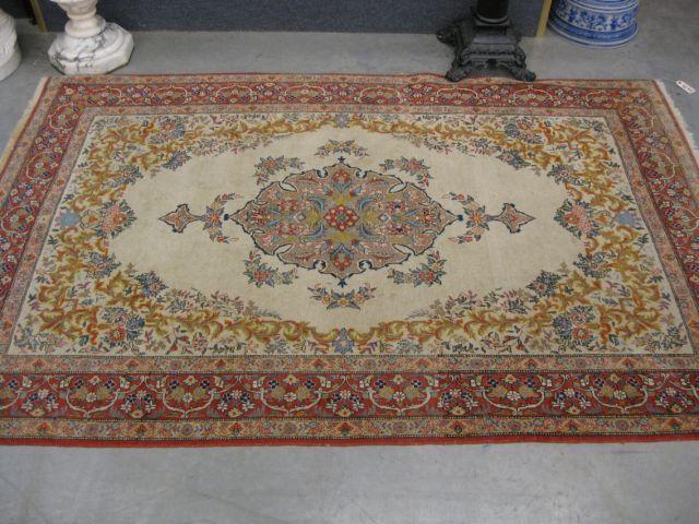 Appraisal: Tabriz Style Persian Handmade Rug semi-antique elaborate central medallion on