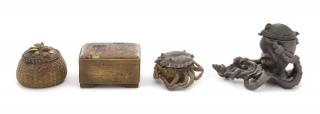 Appraisal: Four Metal Scholar's Objects Four Metal Scholar's Objects comprising two