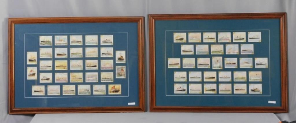 Appraisal: FRAMED SETS OF OCEAN LINER WILL'S CIGARETTEcards cards in each