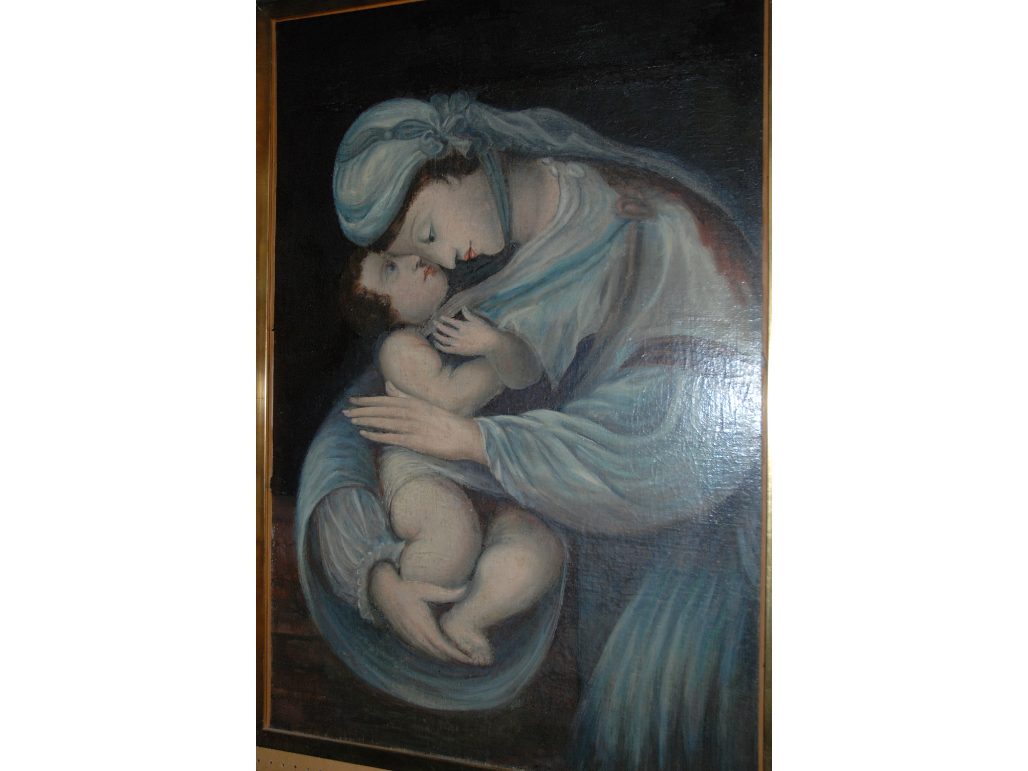 Appraisal: CONTINENTAL SCHOOL The Madonna and Child oil on canvas and