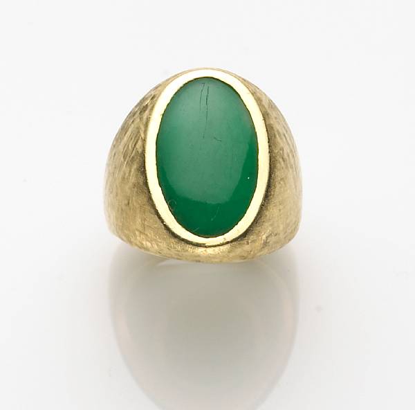 Appraisal: A jadeite jade and k gold ring