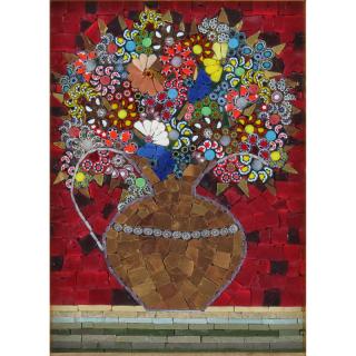 Appraisal: Studio Del Mosaico Italian Millefiori Micro Mosaic Still Life Studio