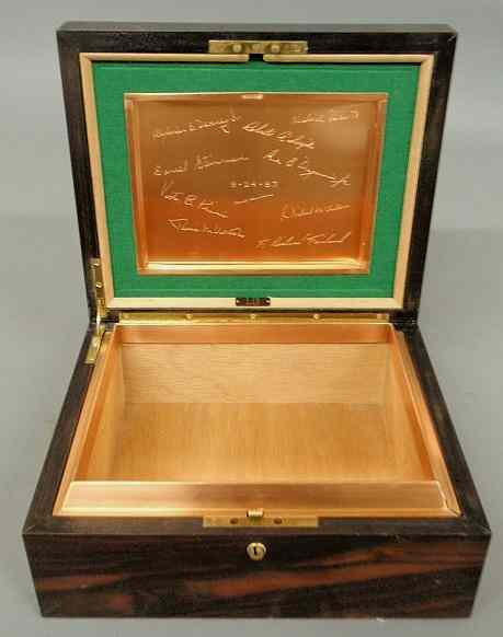 Appraisal: Rosewood cased humidor by Dunhill inside lid dated - -