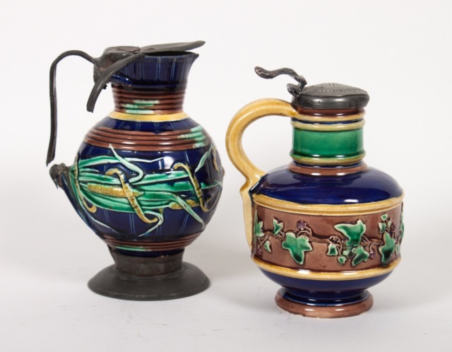 Appraisal: Wedgwood majolica ewer and similar ewer late th century Wedgwood