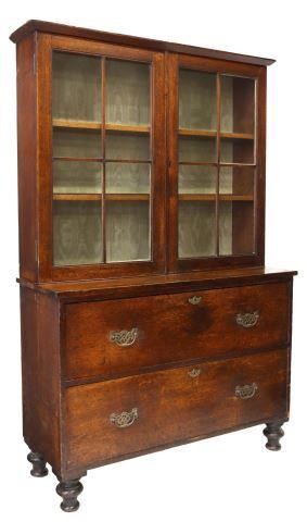 Appraisal: English oak display sideboard early th c having molded top