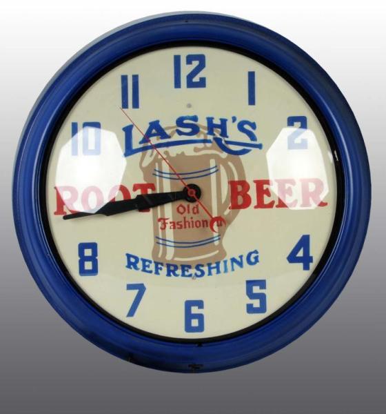 Appraisal: Lash's Root Beer Electric Clock Description Working Nice overall appearance