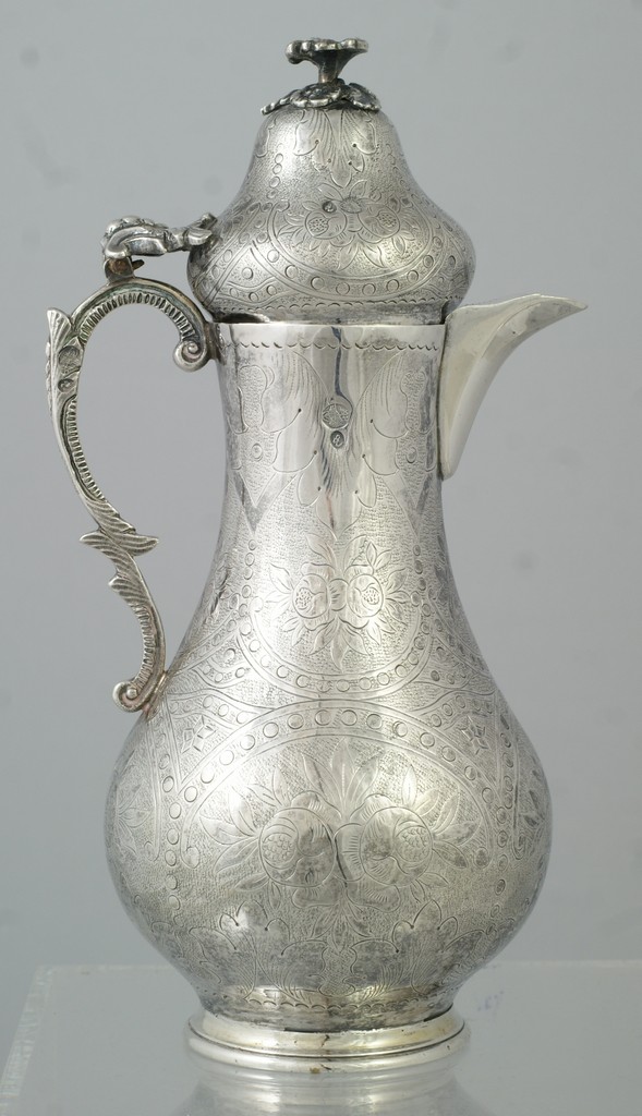 Appraisal: Turkish Silver Pot finely engraved approx high Troy Oz