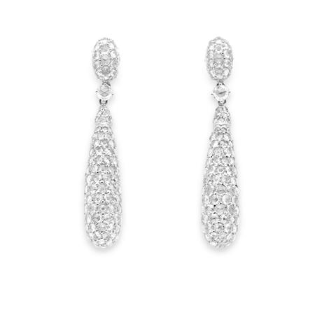 Appraisal: Pair of Diamond Pendant-Earrings Estimate -