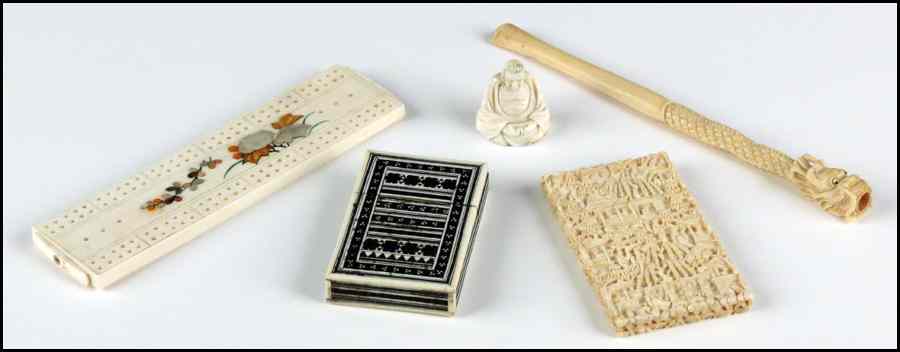 Appraisal: COLLECTION OF DECORATIVE IVORY ITEMS Provenance The Collection of G