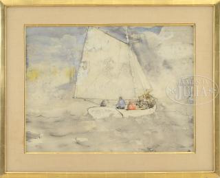 Appraisal: WILLIAM THON American - THE OLD SLOOP Watercolor on paper