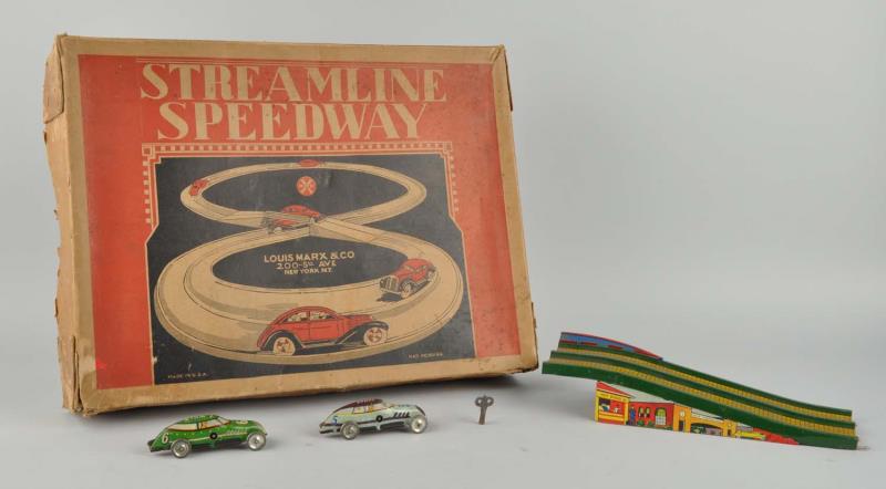 Appraisal: Marx Streamline Speedway Comes with original box Comes with tin