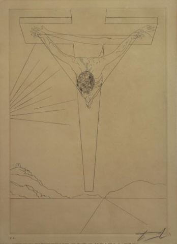 Appraisal: DALI Salvador Etching Christ of St John of theCross Pencil