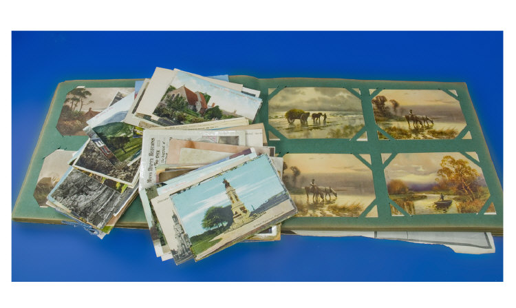 Appraisal: Album of Postcards plus a tin of loose postcards approx