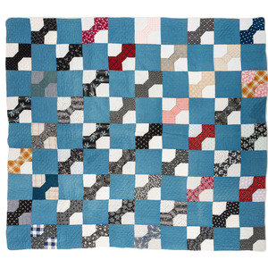 Appraisal: A Box of Bow Ties Pattern Pieced Cotton Quilt on