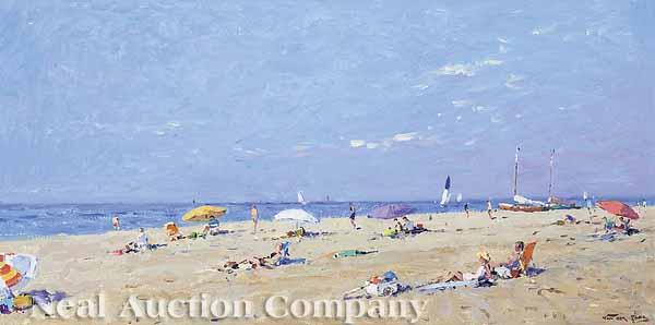 Appraisal: Niek van der Plas Dutch b Beach oil on board