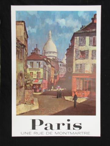 Appraisal: A vintage s travel poster promoting Paris France Une Rue