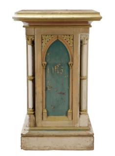 Appraisal: Gothic Revival Polychromed Wood Podium th C Continental late th