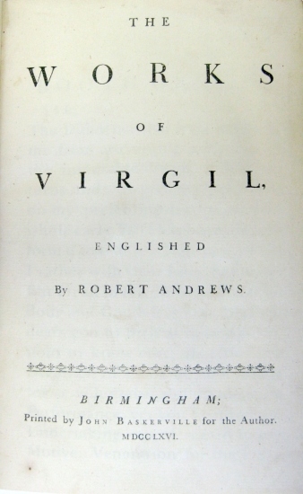 Appraisal: VERGILIUS MARO PUBLIUS The Works of Virgil Englished by Robert