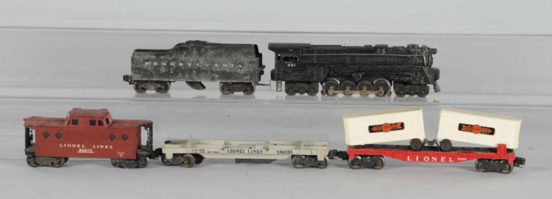 Appraisal: Lionel No O-Gauge Freight Train Set Description Post-war Includes turbine