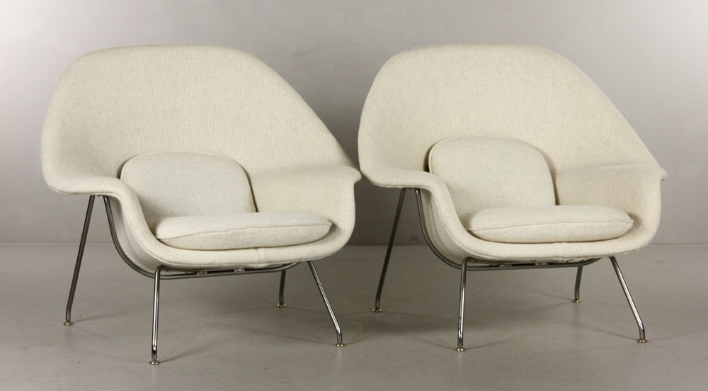 Appraisal: - Pr Knoll Womb Chairs Pair of Knoll Womb chairs