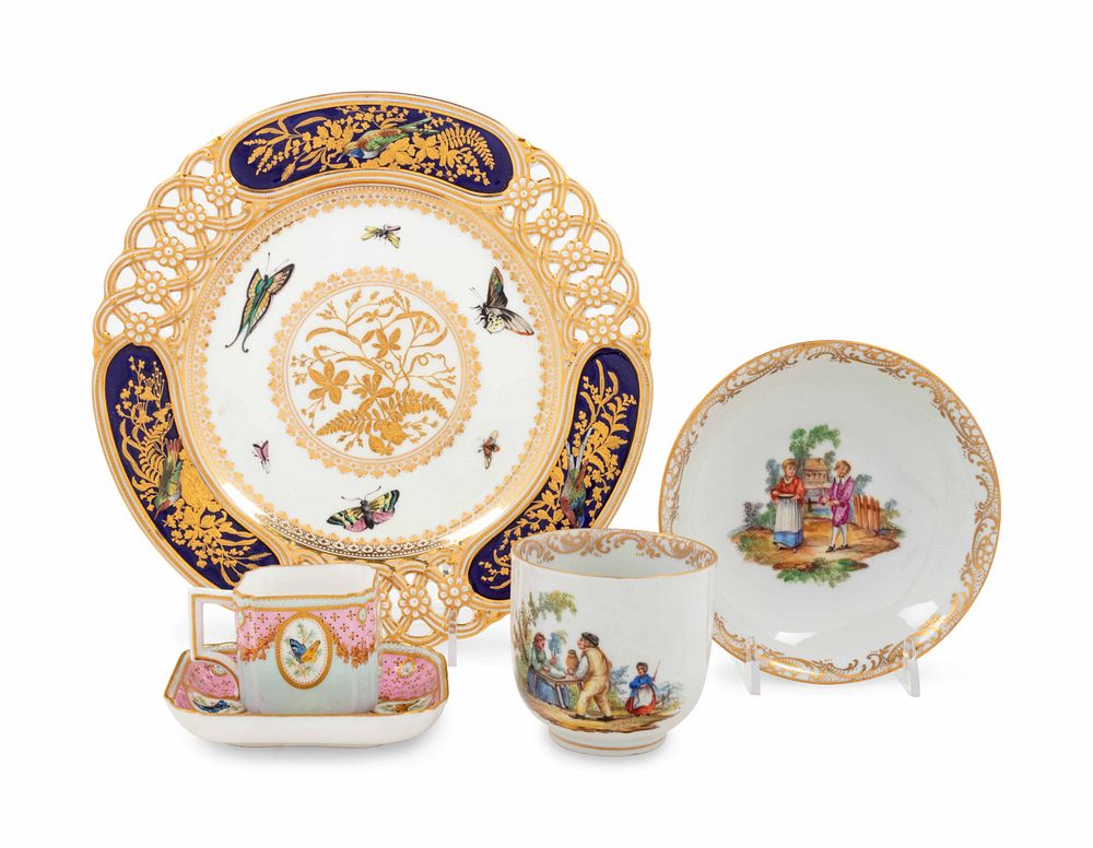 Appraisal: Two English Porcelain Teacup and Saucer Sets and a Coalport