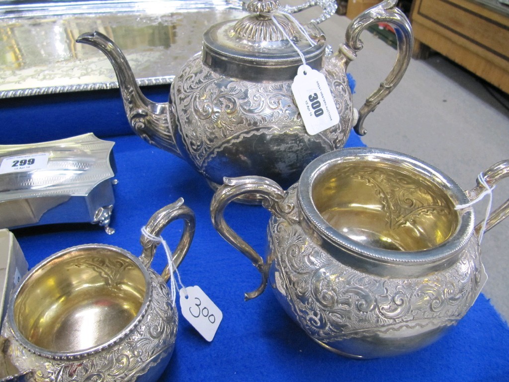 Appraisal: Three piece silver plated teaservice