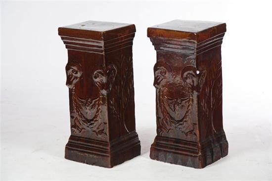 Appraisal: PAIR OF GARDEN PEDESTALS American or European early th century