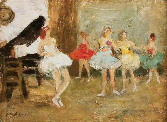 Appraisal: GABRIEL SPAT American -- Ballet Rehearsal oil on board signed