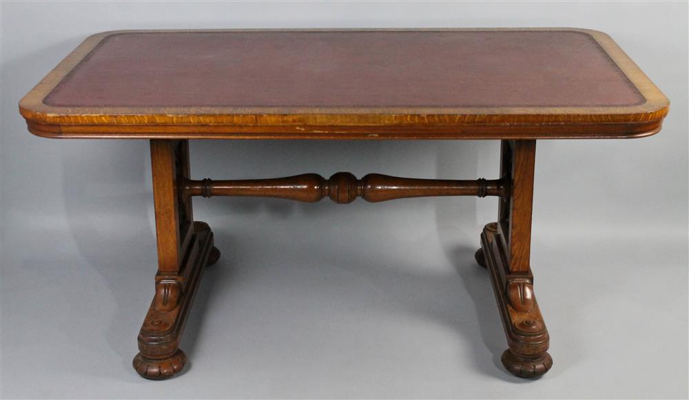 Appraisal: RENAISSANCE REVIVAL OAK LIBRARY TABLE having a rectangular top with