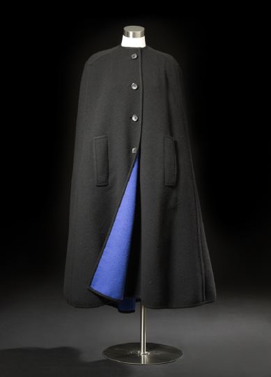 Appraisal: Black Wool Cape with corded edges at the shoulders and