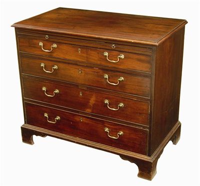 Appraisal: A George III mahogany chest the applied moulded edge top