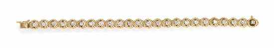 Appraisal: A Karat Yellow Gold and Diamond Bracelet containing round brilliant