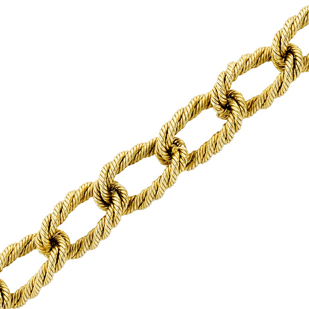 Appraisal: Gold Rope-Twist Link Bracelet Tiffany Co kt signed Tiffany ap